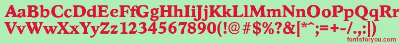 StratfordserialXboldRegular Font – Red Fonts on Green Background