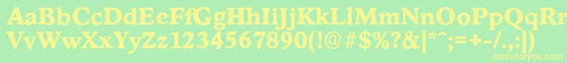 StratfordserialXboldRegular Font – Yellow Fonts on Green Background