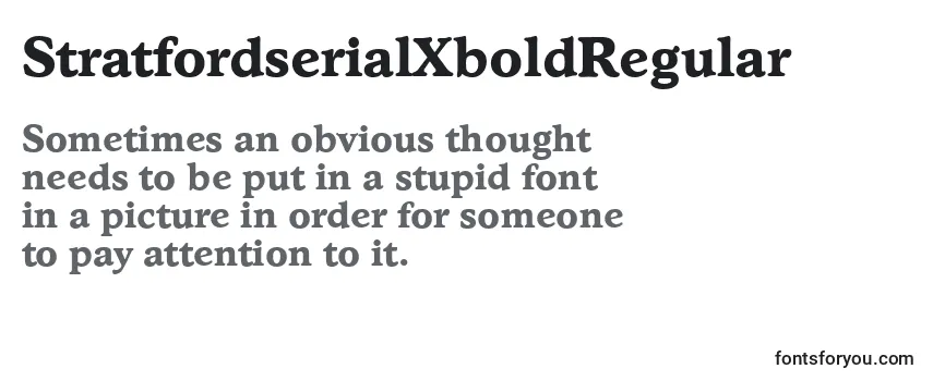 Review of the StratfordserialXboldRegular Font