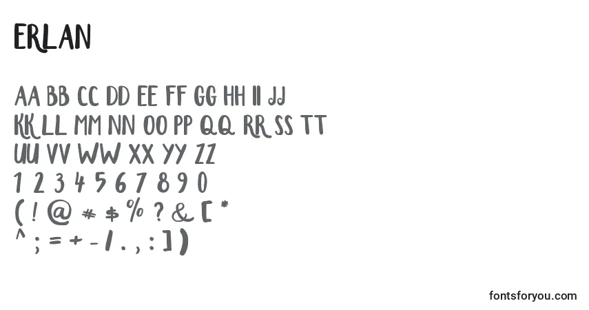 Fuente Erlan - alfabeto, números, caracteres especiales