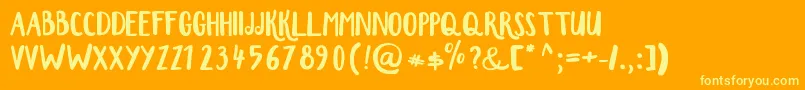 Erlan-fontti – keltaiset fontit oranssilla taustalla