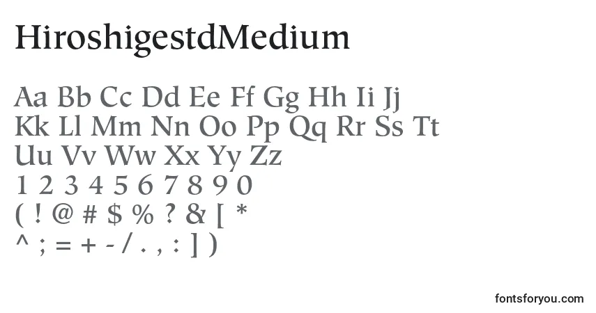 Police HiroshigestdMedium - Alphabet, Chiffres, Caractères Spéciaux