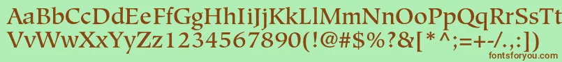 HiroshigestdMedium Font – Brown Fonts on Green Background