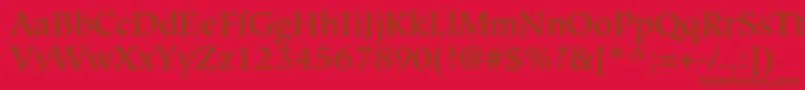 HiroshigestdMedium-Schriftart – Braune Schriften auf rotem Hintergrund