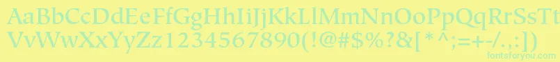 HiroshigestdMedium Font – Green Fonts on Yellow Background