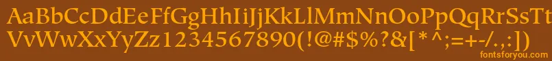 HiroshigestdMedium Font – Orange Fonts on Brown Background