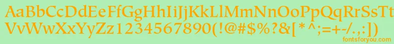 HiroshigestdMedium Font – Orange Fonts on Green Background
