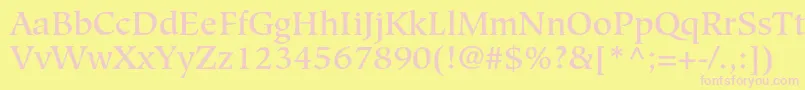 HiroshigestdMedium Font – Pink Fonts on Yellow Background
