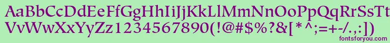 HiroshigestdMedium Font – Purple Fonts on Green Background