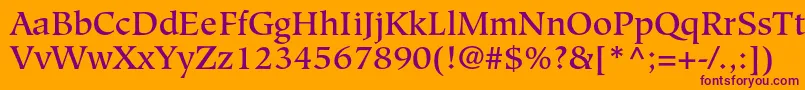 HiroshigestdMedium-fontti – violetit fontit oranssilla taustalla