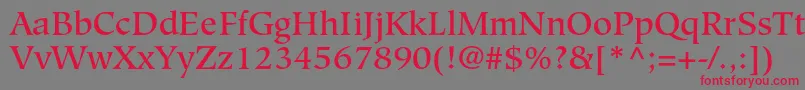 HiroshigestdMedium Font – Red Fonts on Gray Background