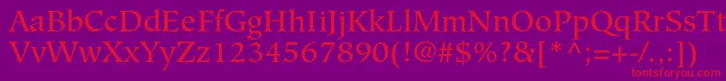 HiroshigestdMedium-Schriftart – Rote Schriften auf violettem Hintergrund