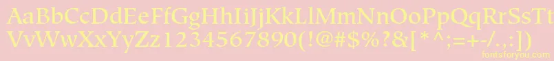 HiroshigestdMedium Font – Yellow Fonts on Pink Background