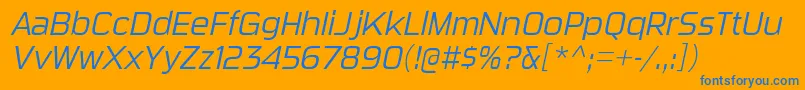 フォントSuigeneriscdltItalic – オレンジの背景に青い文字