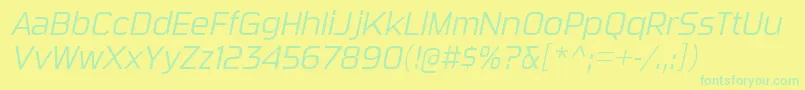 SuigeneriscdltItalic Font – Green Fonts on Yellow Background