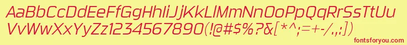 SuigeneriscdltItalic Font – Red Fonts on Yellow Background