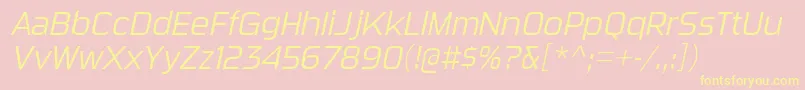 SuigeneriscdltItalic Font – Yellow Fonts on Pink Background