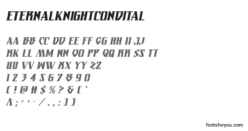 Eternalknightcondital Font – alphabet, numbers, special characters