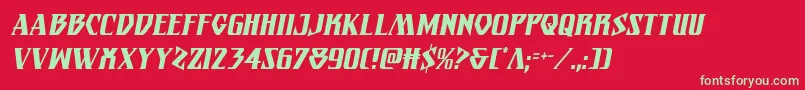 Eternalknightcondital Font – Green Fonts on Red Background