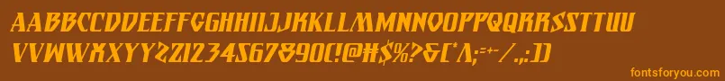 Eternalknightcondital Font – Orange Fonts on Brown Background