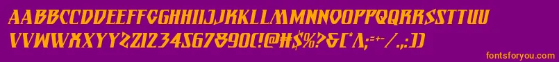 Eternalknightcondital Font – Orange Fonts on Purple Background