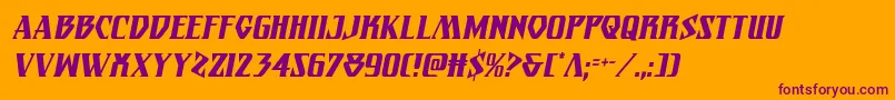 Eternalknightcondital Font – Purple Fonts on Orange Background