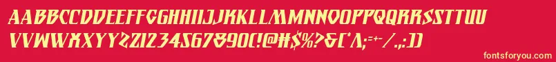 Eternalknightcondital Font – Yellow Fonts on Red Background