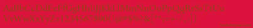 ArnoproRegular18pt Font – Brown Fonts on Red Background