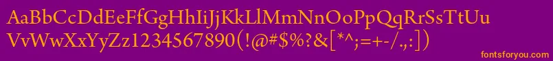 ArnoproRegular18pt Font – Orange Fonts on Purple Background