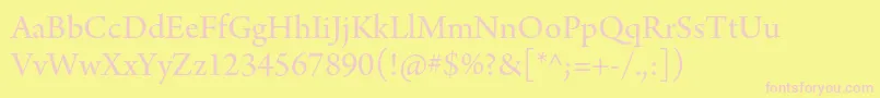 ArnoproRegular18pt-Schriftart – Rosa Schriften auf gelbem Hintergrund