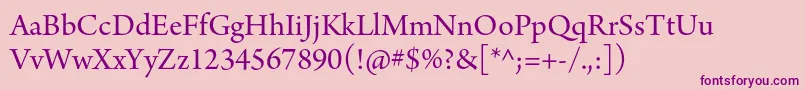 ArnoproRegular18pt-Schriftart – Violette Schriften auf rosa Hintergrund