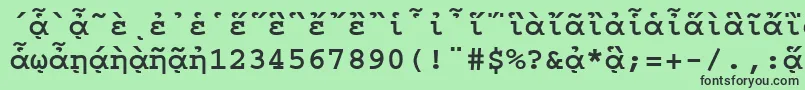 CourierpgttBold-fontti – mustat fontit vihreällä taustalla