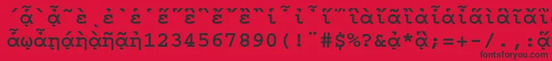 CourierpgttBold Font – Black Fonts on Red Background