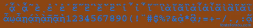 フォントCourierpgttBold – 茶色の背景に青い文字