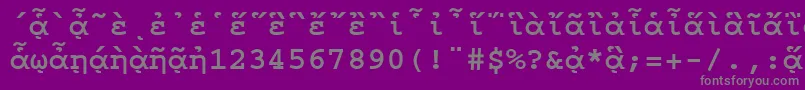 フォントCourierpgttBold – 紫の背景に灰色の文字