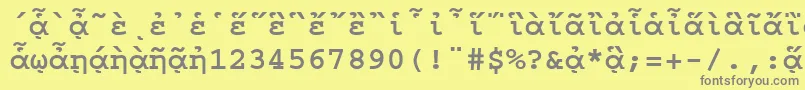 フォントCourierpgttBold – 黄色の背景に灰色の文字