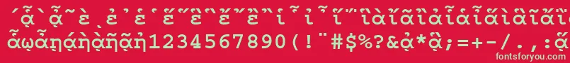 フォントCourierpgttBold – 赤い背景に緑の文字