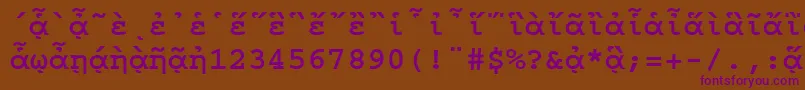 Шрифт CourierpgttBold – фиолетовые шрифты на коричневом фоне