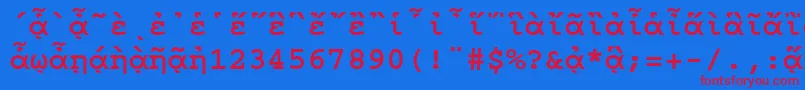 CourierpgttBold Font – Red Fonts on Blue Background