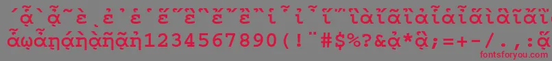 CourierpgttBold Font – Red Fonts on Gray Background