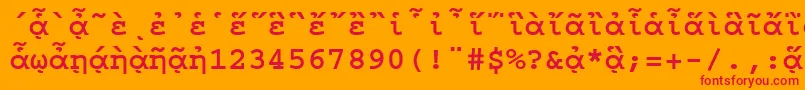 フォントCourierpgttBold – オレンジの背景に赤い文字