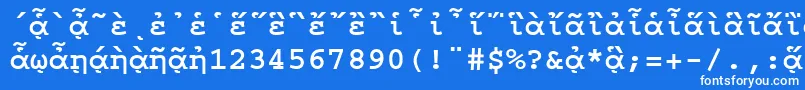 フォントCourierpgttBold – 青い背景に白い文字