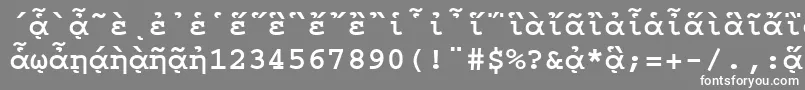 フォントCourierpgttBold – 灰色の背景に白い文字