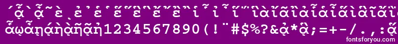 CourierpgttBold Font – White Fonts on Purple Background
