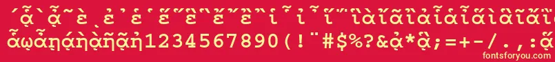 フォントCourierpgttBold – 黄色の文字、赤い背景