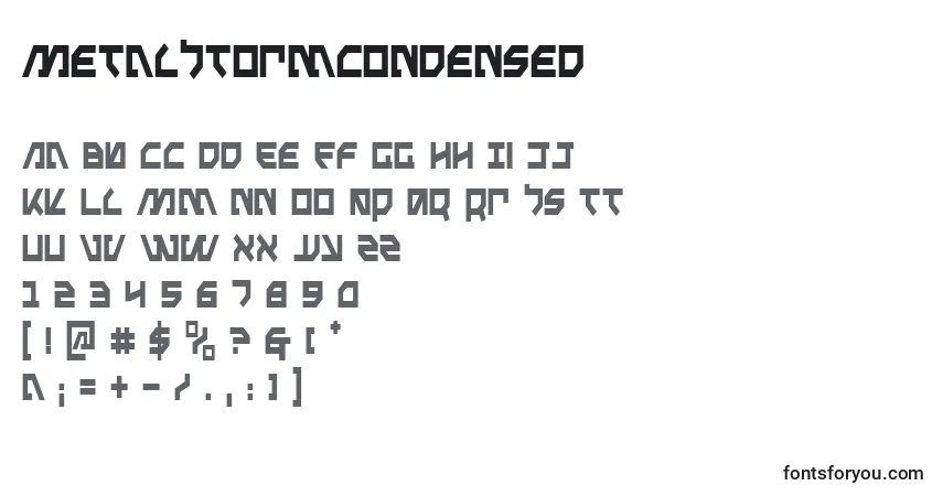 A fonte MetalStormCondensed – alfabeto, números, caracteres especiais