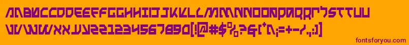 MetalStormCondensed-Schriftart – Violette Schriften auf orangefarbenem Hintergrund