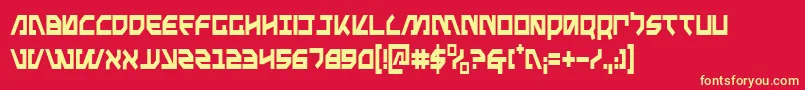 MetalStormCondensed Font – Yellow Fonts on Red Background