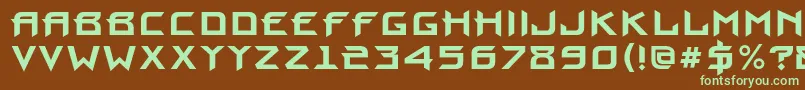 ProuncBold-fontti – vihreät fontit ruskealla taustalla