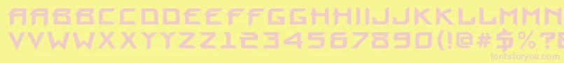 ProuncBold-fontti – vaaleanpunaiset fontit keltaisella taustalla
